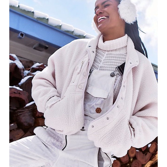 FP Movement by Free People Jackets & Blazers - Free People FP Movement "Hit The Slopes" Fleece Jacket -SZ M, Light Pink / Blush